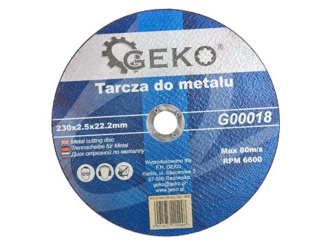 GEKO Tarcza do metalu 230x2,5x22,2 GEKO (25/50/100) G00018