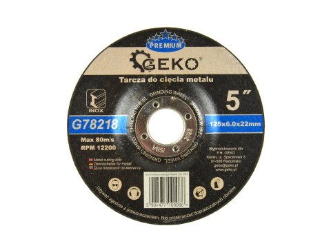GEKO Tarcza do szlifowania metalu GEKO PREMIUM 125x6 Inox (5/25/100) G78218