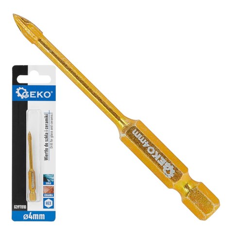GEKO Wiertło do szkła i ceramiki HEX 4mm (500) G39701D