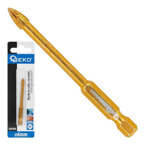 GEKO Wiertło do szkła i ceramiki HEX 6mm (500) G39701F