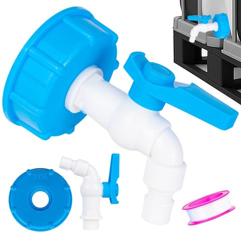 GEKO Zestaw - IBC nakrętka S60x6 + kran 1/2" - mauser (125) G70192