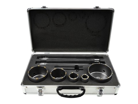 GEKO Zestaw frezów do muru 9el.(30,40,65,80,100mm+2 adaptery)(4) G40009