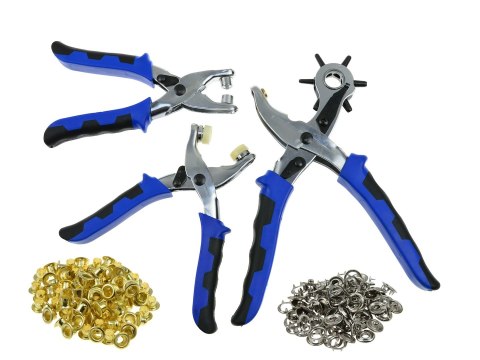 GEKO Zestaw kaletniczy do dziurek, oczek, zatrzasków (10) G01825