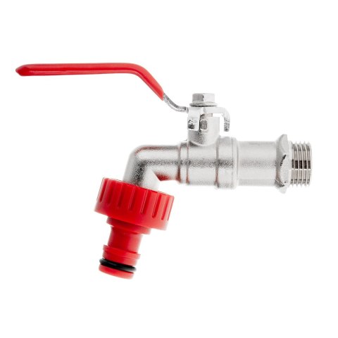 GEKO Zestaw - kran 1/2" z wyjściem na GZ 3/4" + nypel do szybkozłącza - mauser (50) G70185