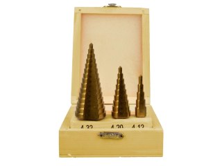 GEKO Zestaw wierteł stożkowych HSS TiN 3el.(4-12,4-20,4-32)(20) G38502