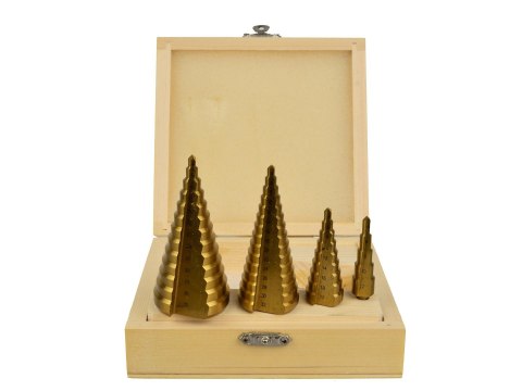 GEKO Zestaw wierteł stożkowych HSS TiN 4el.(4-12,4-20,4-32,4-39)(20) G38503