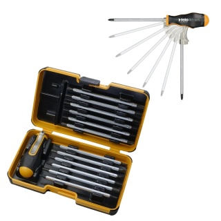 Felo Zestaw wkrętaków z ruchomą rękojeścią TORX HEX PZ PH 12szt. FL06081306