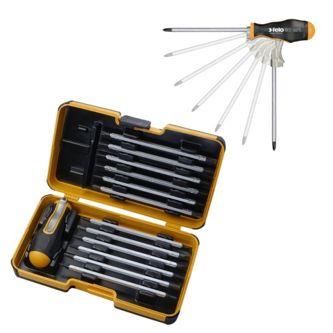 Felo Zestaw wkrętaków z ruchomą rękojeścią TORX HEX PZ PH 12szt. FL06081306