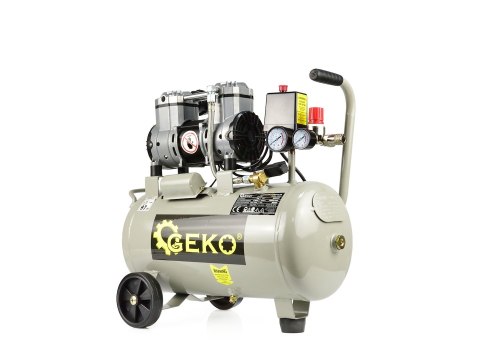 GEKO Kompresor bezolejowy dwutłokowy 24L 980W (1) G80335