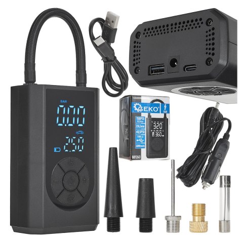 GEKO Kompresor rowerowy/samochodowy 4000mAh 84W (30) G01263