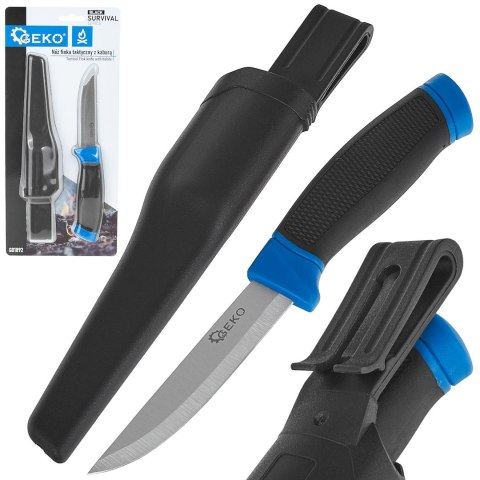 GEKO Nóż finka taktyczny 215/105mm z kaburą BLACK SURVIVAL SERIES (12/48) G01892