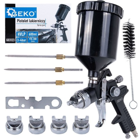 GEKO Pistolet lakierniczy HVLP - 4 dysze ( 1.3-1.4-1.7-2.0) (20) G03123