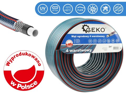 GEKO Wąż ogrodowy 4 Warstwowy 3/4" 50m GEKO NEW (36) G73788