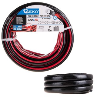 GEKO Wąż ogrodowy wzmacniany BLACK&RED 1" 10m (84) G73691