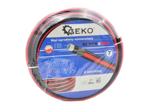 GEKO Wąż ogrodowy wzmacniany BLACK&RED 1" 30m (21) G73699