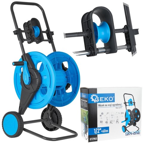 GEKO Wózek z prowadnicą na wąż ogrodowy 1/2"=60m SKY-LINE (4) G72965