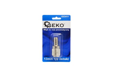 GEKO Wtyk na wąż pneumatyczny 13mm typ żeński (blister) (10/100) G03411