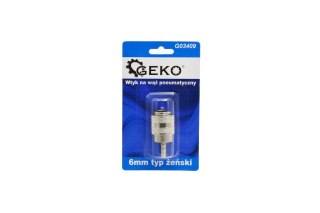GEKO Wtyk na wąż pneumatyczny 6mm typ żeński (blister) (10/100) G03409