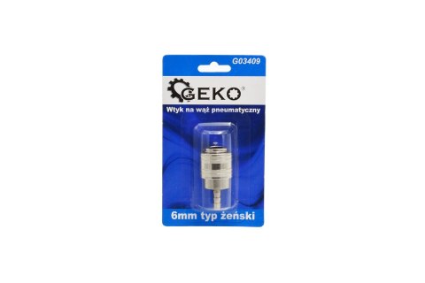 GEKO Wtyk na wąż pneumatyczny 6mm typ żeński (blister) (10/100) G03409