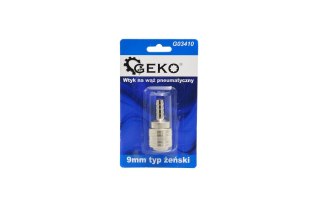 GEKO Wtyk na wąż pneumatyczny 9mm typ żeński (blister) (10/100) G03410