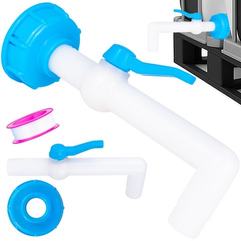 GEKO Zestaw - IBC nakrętka S60x6 + kran na wąż 25mm 90° - mauser (80) G70205