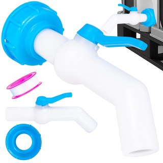 GEKO Zestaw - IBC nakrętka S60x6 + kran na wąż 32mm 45° - mauser (80) G70204