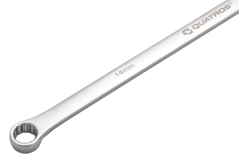 Quatros Klucz oczkowy bardzo długi z grzechotką 90 zębów 14mm 374mm QS50465A-14