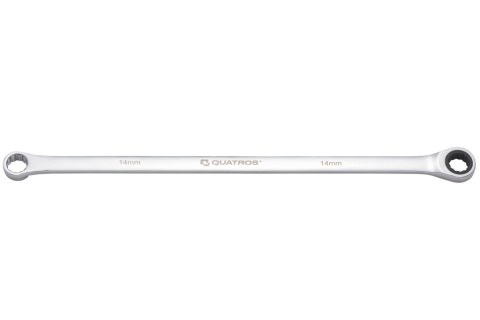 Quatros Klucz oczkowy bardzo długi z grzechotką 90 zębów 14mm 374mm QS50465A-14