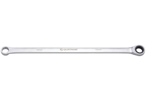 Quatros Klucz oczkowy bardzo długi z grzechotką 90 zębów 15mm 374mm QS50465A-15