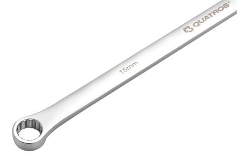 Quatros Klucz oczkowy bardzo długi z grzechotką 90 zębów 15mm 374mm QS50465A-15