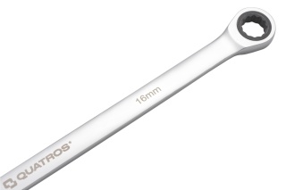 Quatros Klucz oczkowy bardzo długi z grzechotką 90 zębów 16mm 390mm QS50465A-16