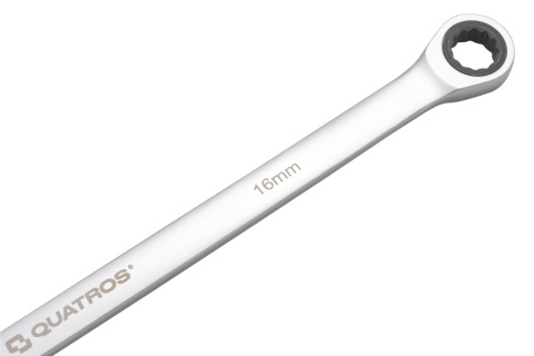 Quatros Klucz oczkowy bardzo długi z grzechotką 90 zębów 16mm 390mm QS50465A-16