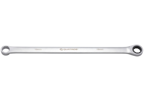 Quatros Klucz oczkowy bardzo długi z grzechotką 90 zębów 19mm 420mm QS50465A-19