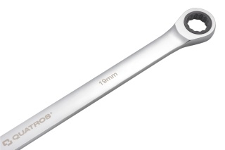 Quatros Klucz oczkowy bardzo długi z grzechotką 90 zębów 19mm 420mm QS50465A-19