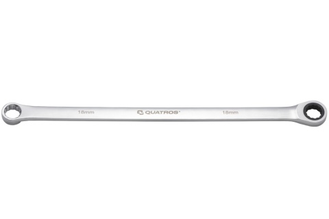 Quatros Klucz oczkowy bardzo długi z grzechotką 90 zębów 18mm 412mm QS50465A-18