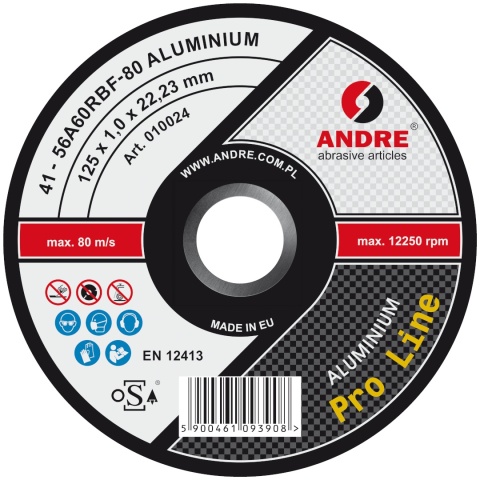 Andre Tarcza co cięcia aluminium 125x1mm ProLine 010024