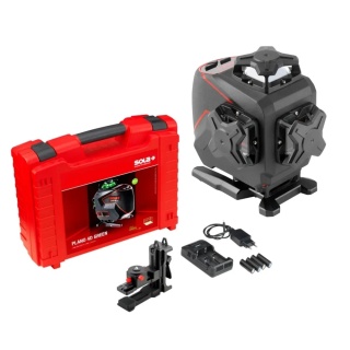 Laser liniowy 360° zielony PLANO 4D GREEN SOLA w walizce z uchwytem WB 71018001
