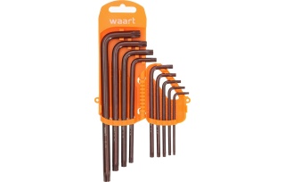 Waart Klucze Torx z otworem T10-50, S2, długie, 9 szt. W32M506