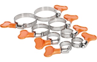 Waart Opaski zaciskowe ślimakowe z motylkiem 10-38mm 8szt. W31A408