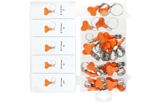 Waart Opaski zaciskowe ślimakowe z motylkiem 6-25mm 26 szt. organizer W31A426