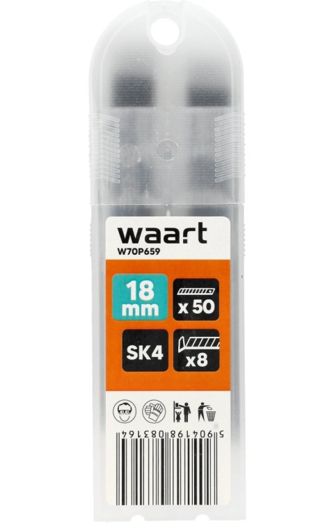 Waart Ostrza łamane 18mm czarne SK4 50szt W70P659