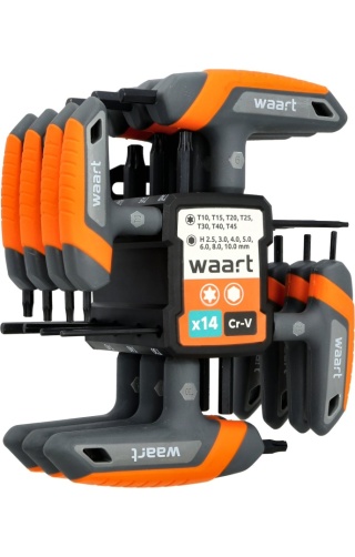 Waart Zestaw kluczy imbusowych 2.5-10 i Torx T10-T45 z rękojeścią T 14el. W32M614