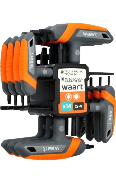 Waart Zestaw kluczy imbusowych 2.5-10 i Torx T10-T45 z rękojeścią T 14el. W32M614
