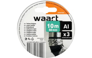 Zestaw taśm aluminiowych samoprzylepnych 0,02 / 0,03 / 0,05 mm x 50 mm x 10 m 3 szt. WAART W48T043
