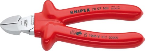 KNIPEX Szczypce tnące boczne, 180mm, izolowane zanurzeniowo, 70 07 180, KNIPEX