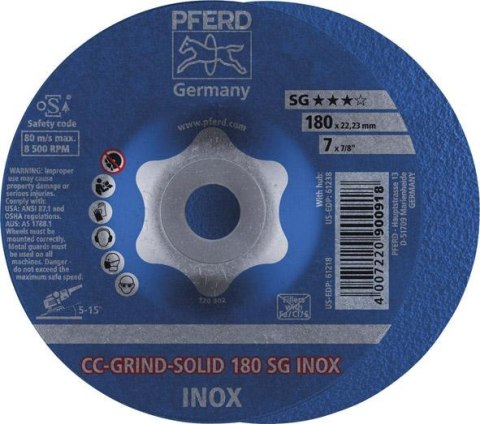 PFERD Sciernica tarcz.CC-GRIND Solid INOX 180mm PFERD