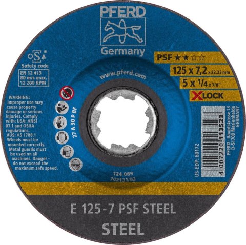 PFERD Tarcza do obrobki zgrubnej PSF X-LOCK STEEL 115x7mm Pferd