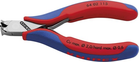 KNIPEX Szczypce tnące czołowe dla elektroników, 115mm, ze skosem, 64 02 115, KNIPEX