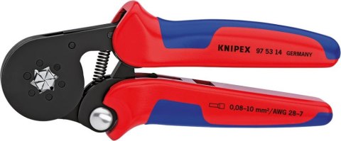 KNIPEX Szczypce do zagniatania tulejek kablowych, 0,08-10 mm2, KNIPEX