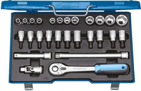 GEDORE Zestaw nasadek 1/2", 6-kątnych, 27-cz. 19IMU-10, GEDORE GEDORE Zestaw nasadek 1/2", 6-kątnych, 27-cz. 19IMU-10, GEDORE